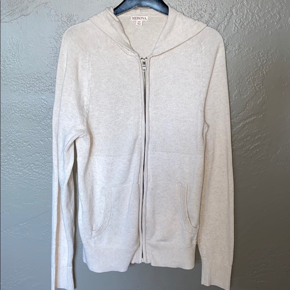 Men’s cream colored cardigan